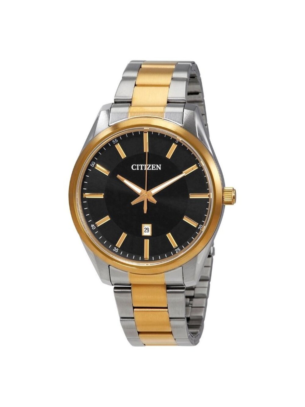 NWT Citizen Quartz Black Dial Two-tone Men's Watch